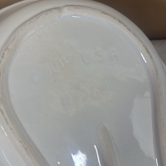 Vintage White Ceramic Divided Serving Dish